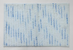 Blue dotted plush bathroom mat