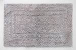Textured border grey bathroom mat