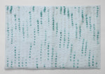 White and aqua dot bathroom mat