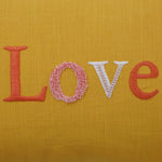 Embroidered love cotton cushion cover