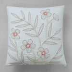 Floral embroidery cotton cushion cover
