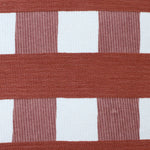 Rust white woven checkered throw pillow