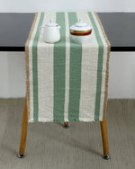 Natural striped table runner for home décor