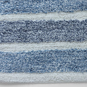 Blue striped microfiber bath mat