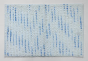 Blue dotted plush bathroom mat
