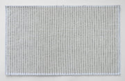 Plush neutral striped floor mat