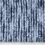 Plush striped microfiber bath rug