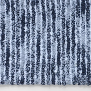 Plush striped microfiber bath rug