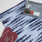 Blue bubble texture plush bath mat
