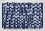 Plush blue gradient bath mat