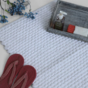 Arctic blue bubble plush bath mat