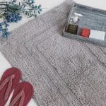 Soft grey plush weave bath mat