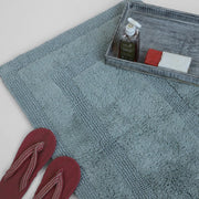Aqua blue soft weave bath mat