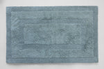 Plush aqua bathroom floor mat