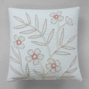 Floral embroidery cotton cushion cover