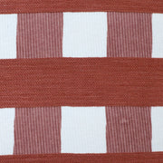 Rust white woven checkered throw pillow