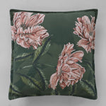 Pink flower embroidery decorative cushion