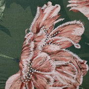 Luxury dark green floral sofa cushion