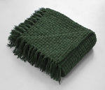 Soft woven tassel throw blanket