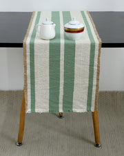Natural striped table runner for home décor