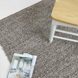Pebble weave wool blend floor rug