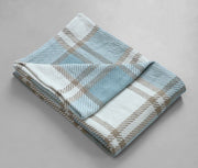 Herringbone textured checked throw blanket